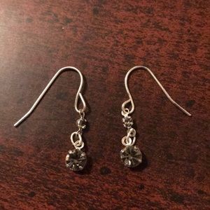 Silver Like Gems Dangling Earrings
